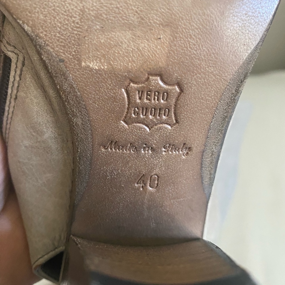 Barneys New York co op beige soft leather boots - Picture 8 of 13